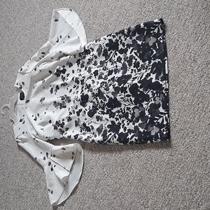 MJ Studio Floral Bell Sleeves Midi Pencil Dress.